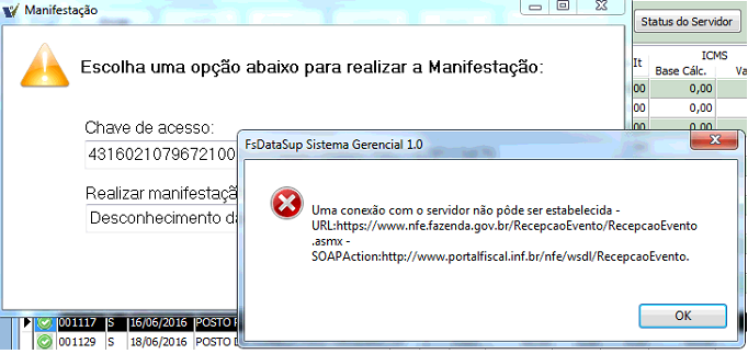 Erro Ao Enviar Uma Manifestação Acbrnfe Projeto Acbr 6365