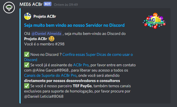 Projeto ACBr agora tem Servidor no Discord - Notícias do ACBr