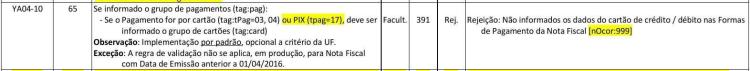 Rejeição 391: Não informados os dados do cartão de crédito / débito nas ...